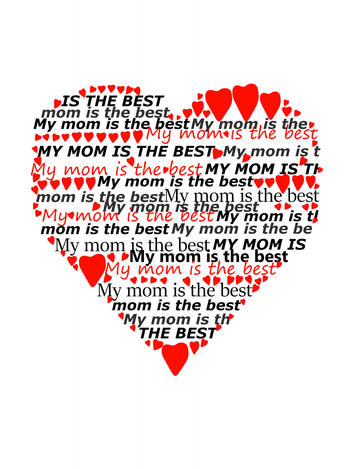 Grafika "moja Mama jest najlepsza", prezent na Dzień Matki, plik cyfrowy do pobrania, wydrukuj jak chcesz